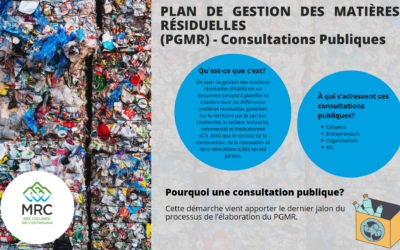 Consultations publiques, Plan de gestion des matières résiduelles (PGMR)