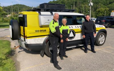 De la belle visite de la part de Sauvetage Bénévole Outaouais (SBO) à notre quartier général afin de nous montrer leur nouveau véhicule